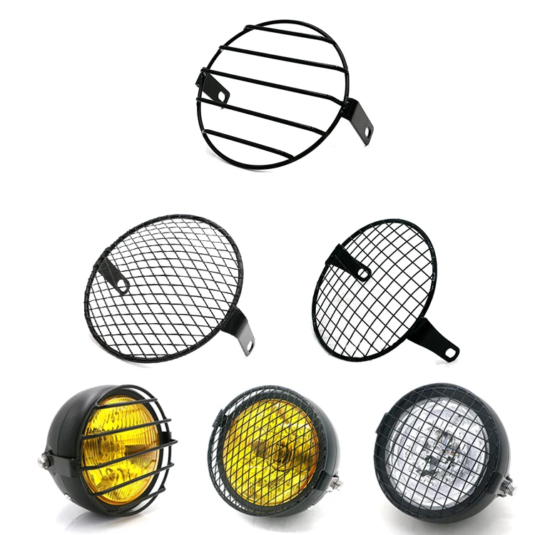 

Universal 5.75inch Motorcycle Headlight Mesh Grill Mask Headlamp Protector Guard Square Cover