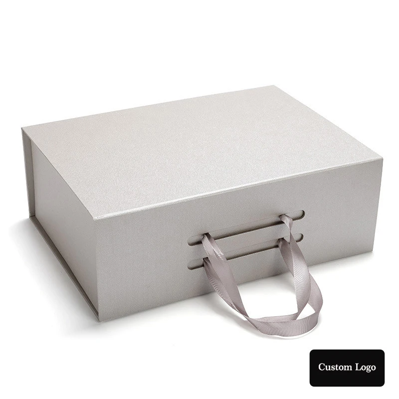 

Quality Luxury 5 Color Cardboard Packing Boxes OEM Custom Logo Brand Metal Stickers Fit For Clothes Shoes Hair Wig Gift Box