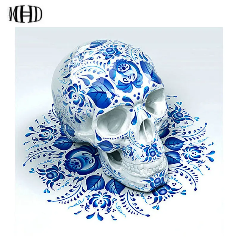 MHD Skull diy Diamond Painting Full &amp Round Crystal Decoration 3d Embroidery Mosaic Cross Stitch Sewing Thread | Дом и сад