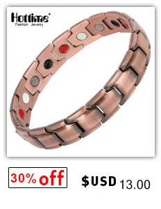 Hottime 4 in 1 Bio Elements Energy Magnetic Bracelet Red Copper Arthritis Therapy Health Men's Bracelets Fashion Jewelry 10211