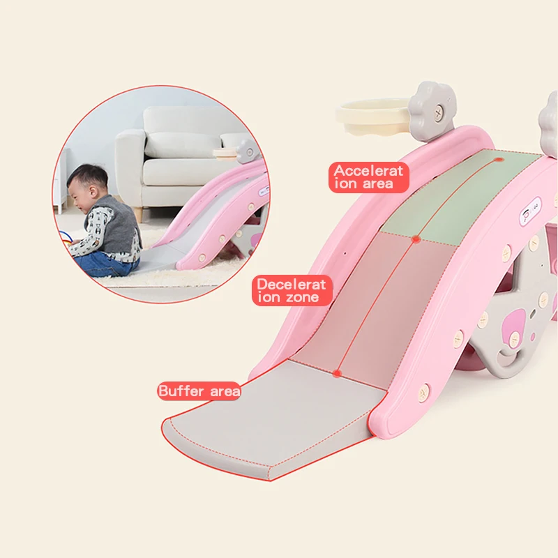 Ruizhi Multifunction Children Slide And Rocking Chair Child Home Playground Slides Eco-Friendly Plastic Slide Kids Gift RZ1084