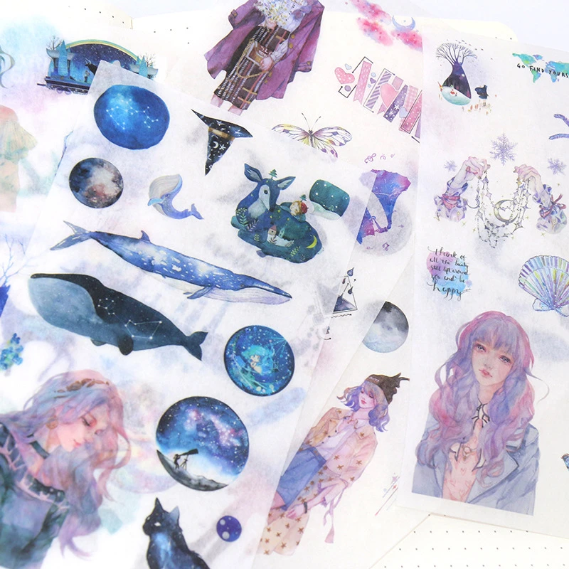 Cute Diary Album Stickers Irregular Shaped DIY Stickers Starry Sky Kids Gift Cute Diary Album Stickers Irregular Shaped DIY Stickers Starry Sky Kids Gift