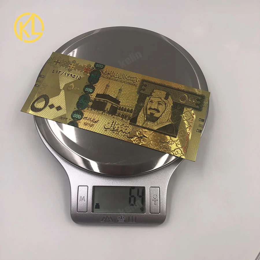 KL 1 шт., подарок Саудовской Аравии, 500 риялов, 24 K банкнота из золотой фольги для игры и продвижения коллекции