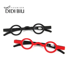 Горячие Маленькие Круглые мини очки для чтения винтажные красные черные пластиковые маленькие рамки для чтения очки диоптрий+ 1,50+ 2,00+ 2,50 WL1088