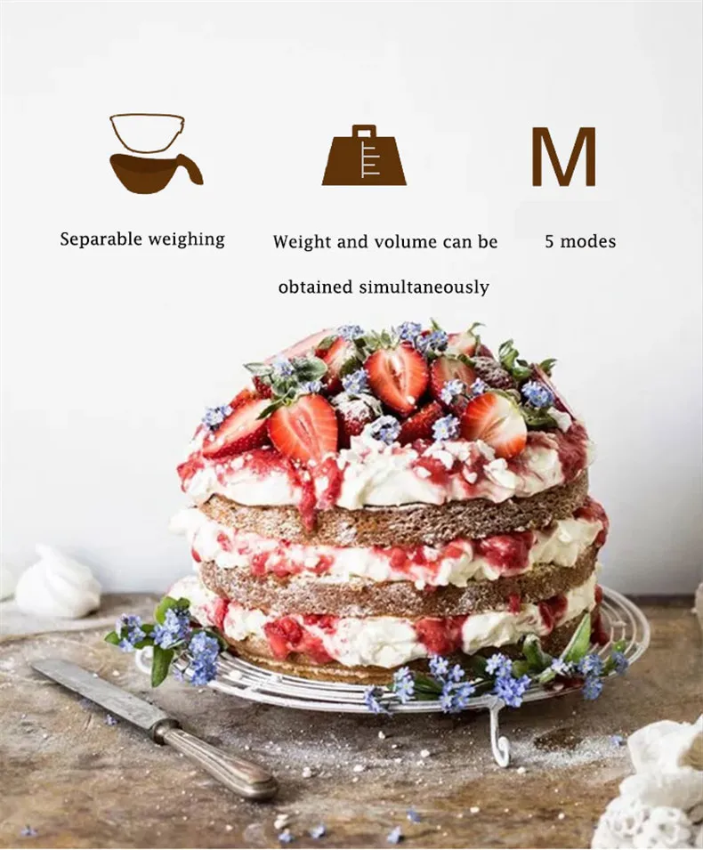 5 Modes Digital Kitchen Scale Stainless Steel Flour Baking Scale Electronic Balance Scale Weight Separable Multi-Function Kitchen Scale (4)