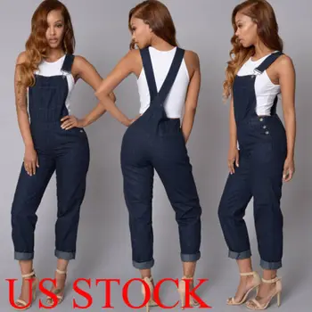 

Women arrival Denim Jumpsuit Romper Long Trousers Overalls Straps Jumpsuit Autumn Feme Casual Loose Trousers