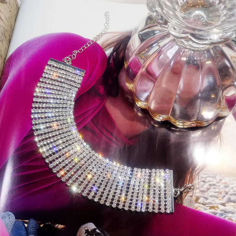 FYUAN блестящий браслет, полностью из стразов для женщин, золотые, серебряные браслеты с кристаллами и браслеты, модные ювелирные изделия, вечерние, подарки