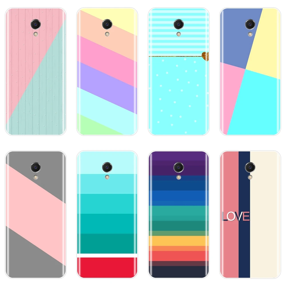 

Phone Case For Meizu M2 M3 M3S M5 M5C M5S M6 M6S M6T Soft Silicone Stripe Love Pink Blue Back Cover For Meizu M6 M5 M3 M2 Note