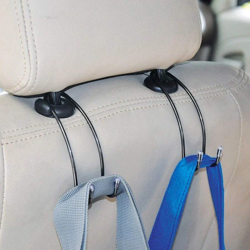 2pcs Automotive Metal Car Seat Clips Hook Auto Headrest Hanger Bag