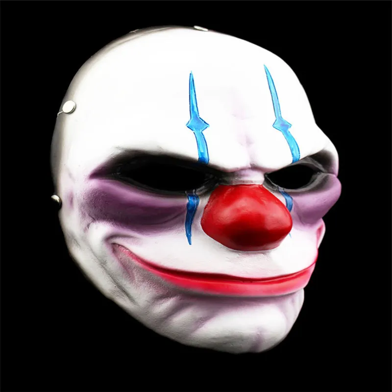 

Payday 2 Heist Joker Clown Resin Chains Joker Mask Newest Game Maquerade Costume Props Theme Cosplay Masks