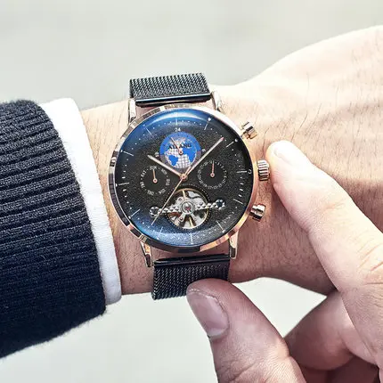 AILANG зарегистрированы в Швейцарии мужские часы новые автоматические механические часы физическая формула водонепроницаемые спортивные модные мужские часы - Цвет: 7