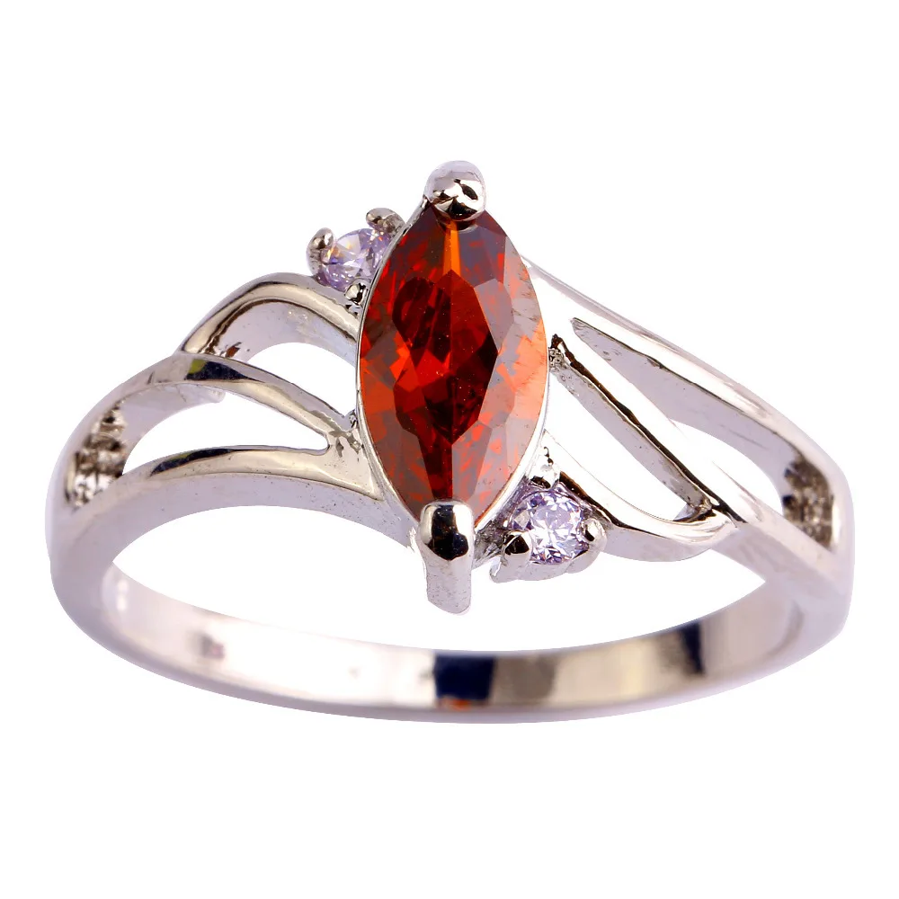 New Handmade Jewelry Red Garnet Trendy Plated Silver Ring  