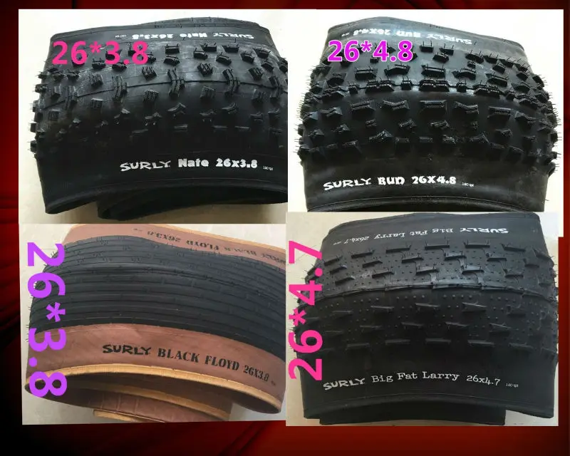 Hosco 26 "x 4,7 4,8 talón plegable 120tpi 4,0 neumático gordo sonw