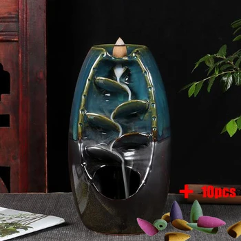 

Mountain River Crafts Incense Burner Ceramics Reflow Waterfall Smoked Incense Burner Stand Mother Gift Living Room Decoration