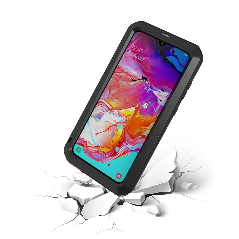 AMORE MEI Potente Cassa Del Metallo Per Samsung Galaxy A70 Cassa di Alluminio Impermeabile Antiurto Copertura per Samsung A70 Gorilla di vetro UN 70-in Astuccio per telefono da Cellulari e telecomunicazioni su