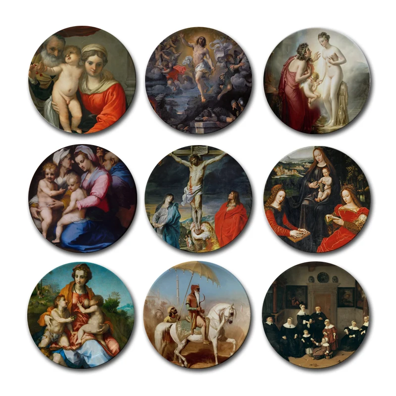 

French Louvre oil painting wall decorative hanging plate artistic ceramic craft home/hotel/restaurant background decoration