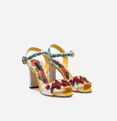 

Carole Levy 2019 Newest Woman Shoes Foe Summer Thick Heels Female Dress Shoes Luxury Ethnic Style Lady Party T-stage Show Sandal