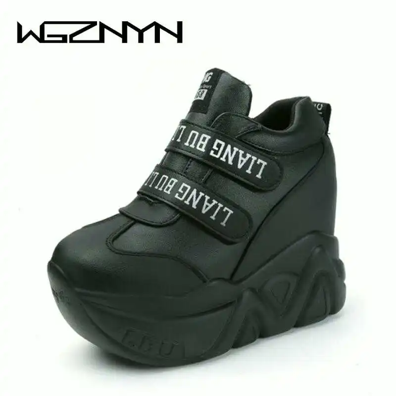 

Women Platform Wedge Heel Ankle Boots Women Shoes with Increased Platform Sneakers Sole Girl Fashion Casual Hook&loop Shoes W005