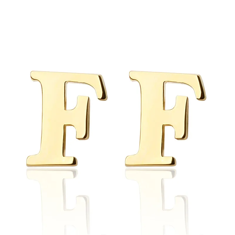 

New Brand gold A-Z letter F Shirt Cufflinks for Men Jewelry Wedding Groom Alloy Cuff Links French Business Abotoaduras Gift