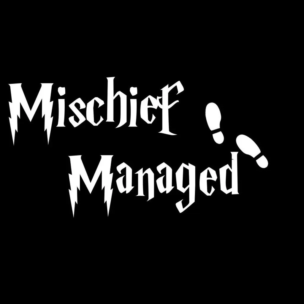 

Mischief Managed Harry Potter Decal Vinyl Sticker|Cars Trucks Vans Walls Laptop| WHITE |3.25 x 5.5 in|CCI948