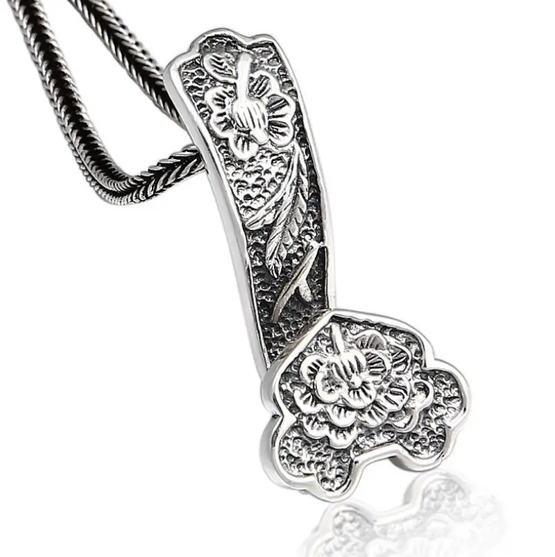 S925 Sterling Silver Retro Pattern Ruyi Pendant (FGL) | Украшения и аксессуары