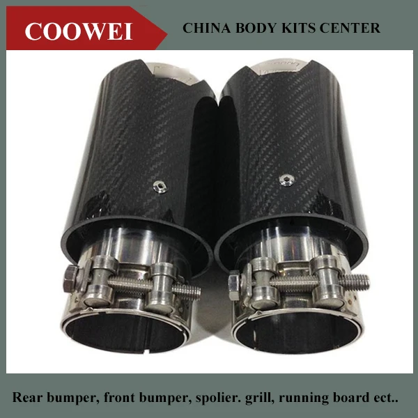 2PCS TOP quality Car Carbon Fiber Exhaust End Tips for BMW 60mm in 89mm out free shippingin