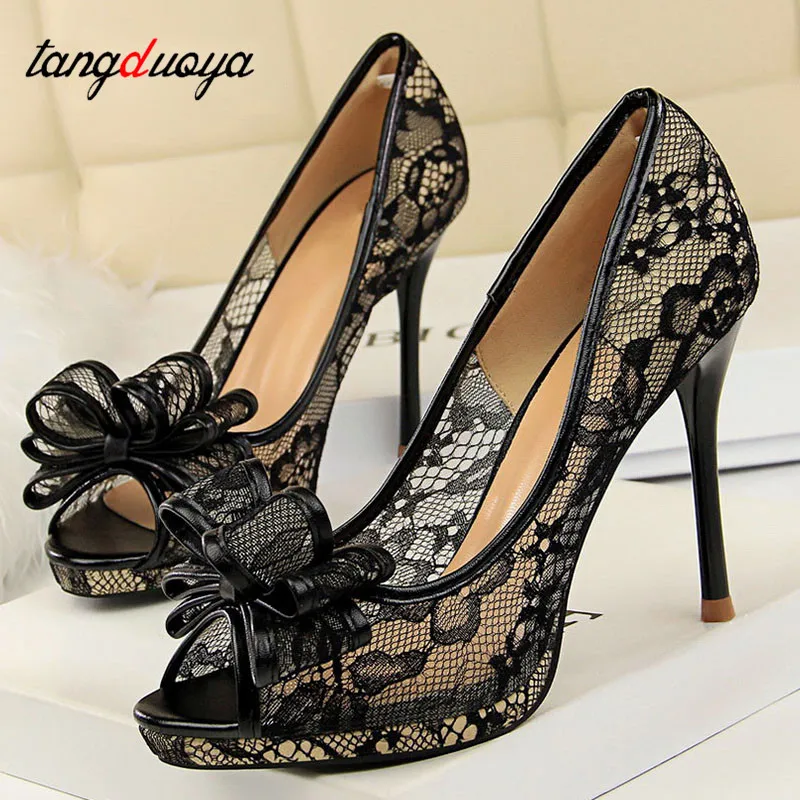 Women Open Toe High Heel Stiletto Platform Wedding Sandals Bowtie Shoes new size Women Open Toe High Heel Stiletto Platform Wedding Sandals Bowtie Shoes new size