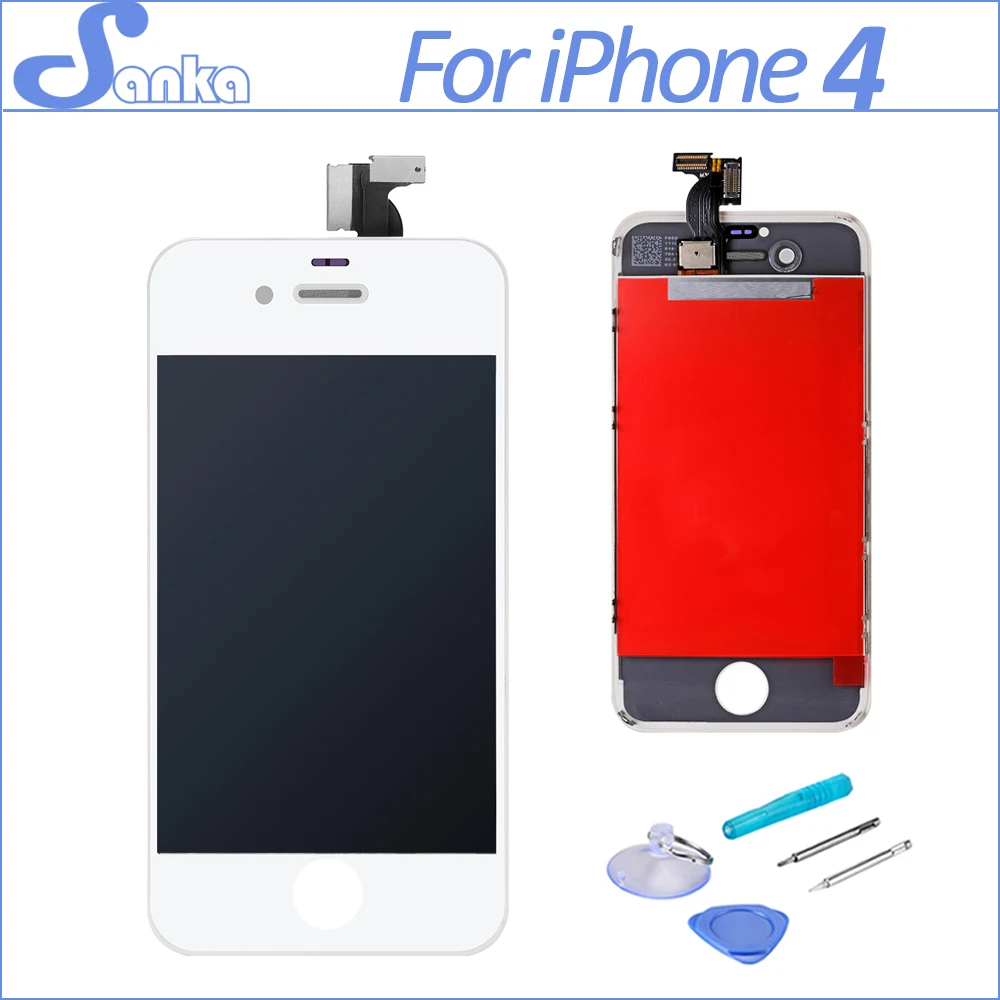 

100% Test Replacement LCD For iPhone 4 4G Display Digitizer Touch Screen Assembly Ecran Pantalla Black White & Free Tools