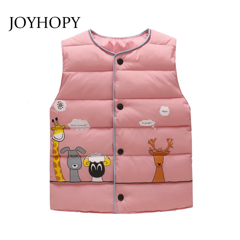 

Baby Girls Boys Vests Outerwear Children Clothing 2018 Winter Cotton Down Cartoon Printed Newborn Infant Coats Kids Waistcoats
