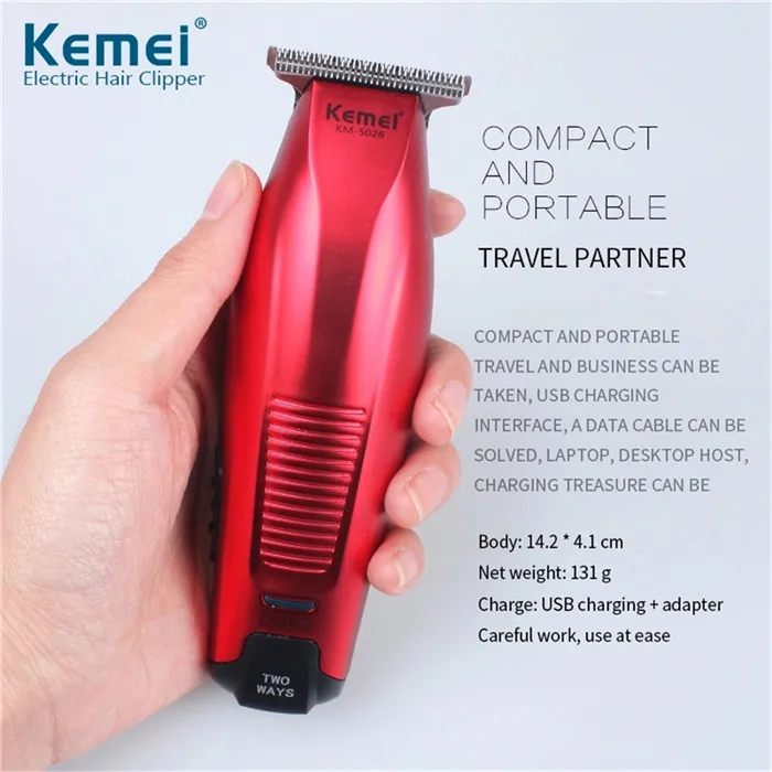 Kemei Электрический триммер волос Перезаряжаемые Для мужчин детская машинка для стрижки волос профессиональные инструменты для укладки Регулируемая волос резки