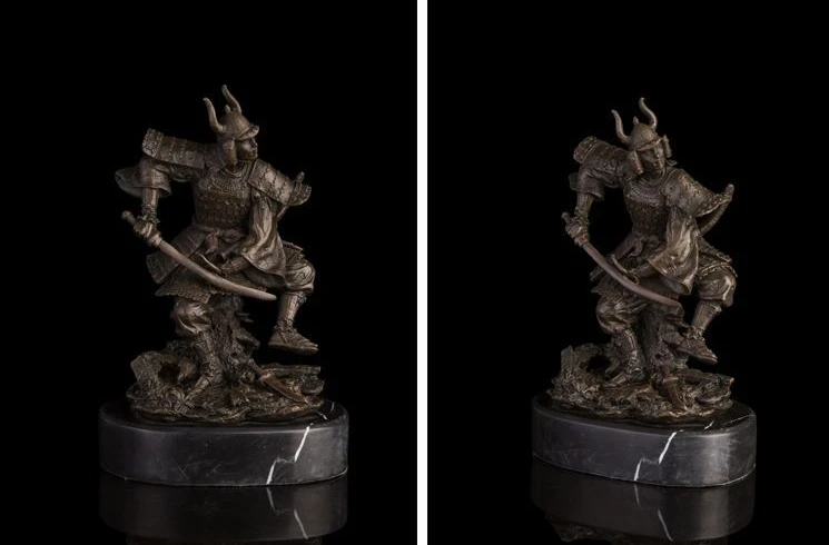 

Art Deco Sculpture Japanese Samurai Bronze Statue Signed #8