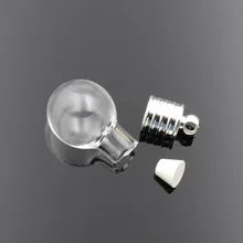 100 штук 6 мм отверстие бутылки серебряная крышка 13 мм стеклянный шар флакон подвеска, ожерелье, амулеты название или рисовое искусство ювелирных изделий делая компонент