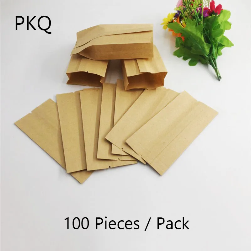

100pcs/lot Small Kraft paper bag food packaging bags , tea packaging bags dried fruit snack paper gift bag wholesale 7/5