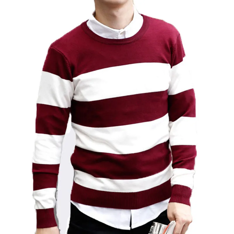 JSY Boys Fashion Slim Striped Knitted Cute Pullover Sweater