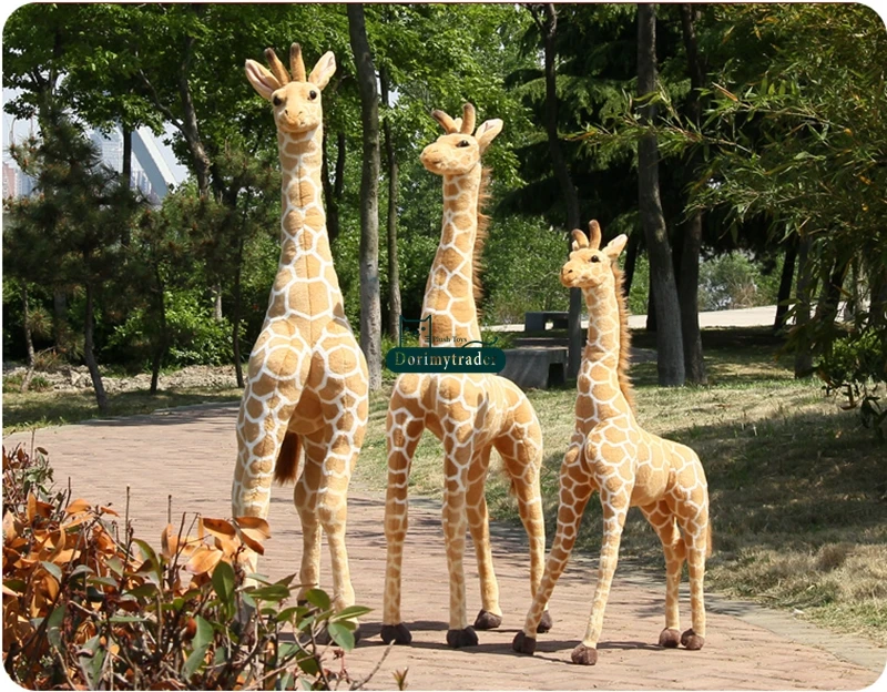 Dorimytrader Jumbo 140cm Soft Emulational Forest Animal Giraffe Plush Toy 55'' Large Stuffed Animal Giraffes Children Gift DY60689(2)