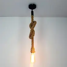 Vintage lámpara colgante de cuerdas de cáñamo desván personalidad Industrial lámpara colgante para el hogar café accesorios decoración Edison lámpara colgante