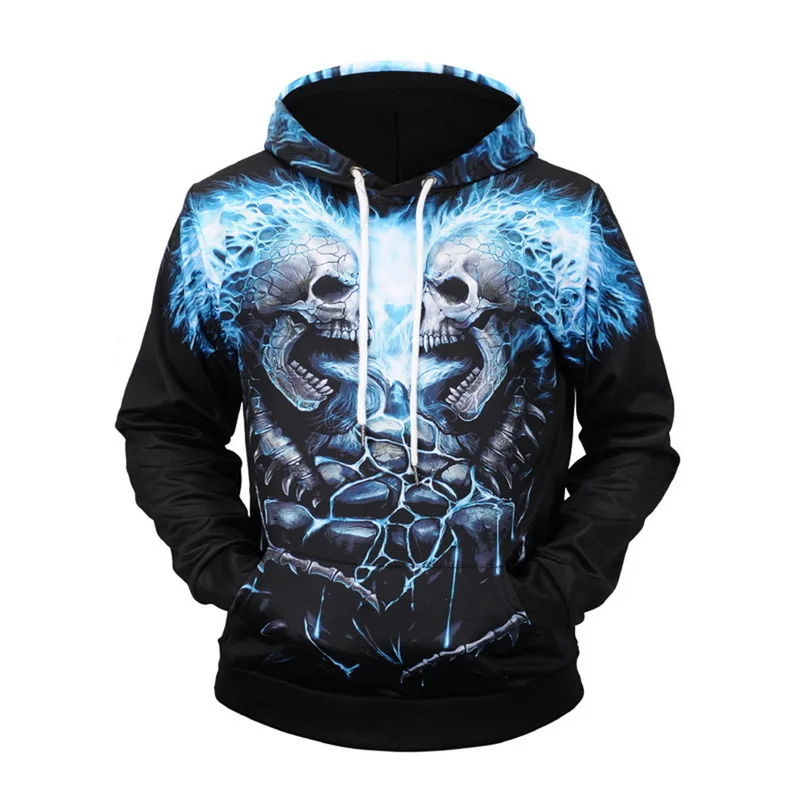 LAAMEI Unisex Sweatshirt Men Brand Hoodie Skull 3D Hoodies Sweatshirts