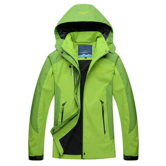 green hiking jacket