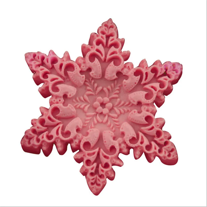 

Silicone 3D Snow Flake Form Chocolate Candy Jello Soap Mold Cake Decoration Tools Fondant Moulds
