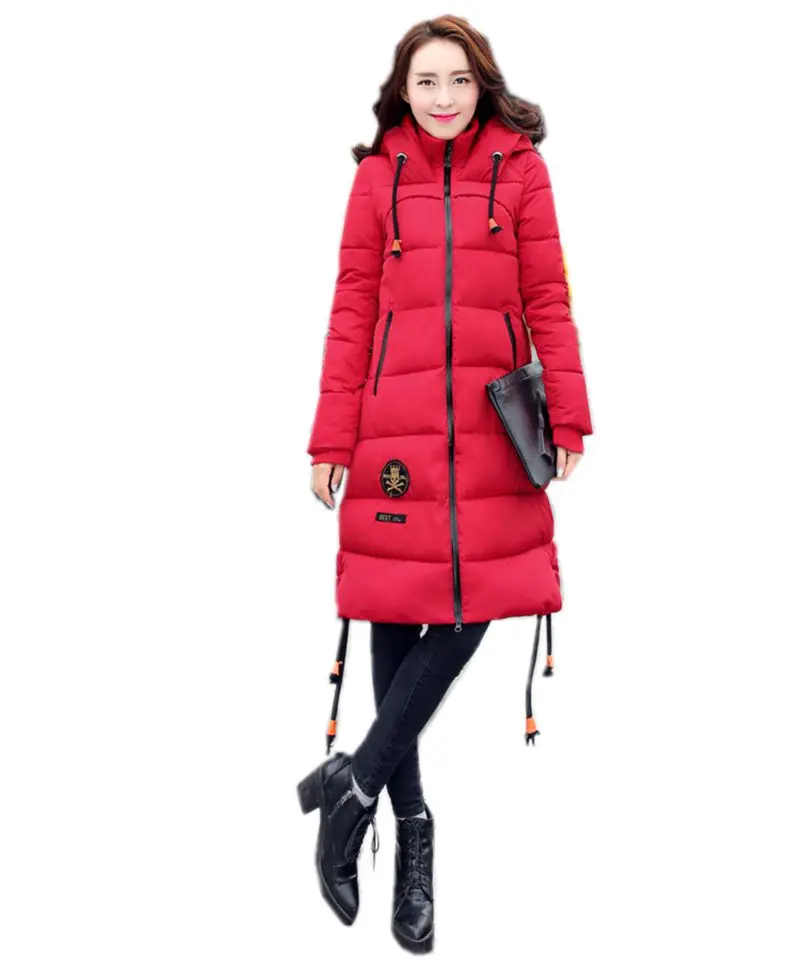 2016 Latest Winter Fashion Women Down jacket Hooded Thick Super warm Medium long Coat Long sleeve