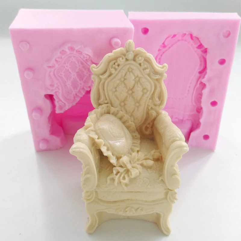 

Mold Silicone 3d Soap Molds Candle Mold Retro Style Sofa For Cake Decoration DIY Chocolate Baking Tools Molds Moulds Aroma Stone