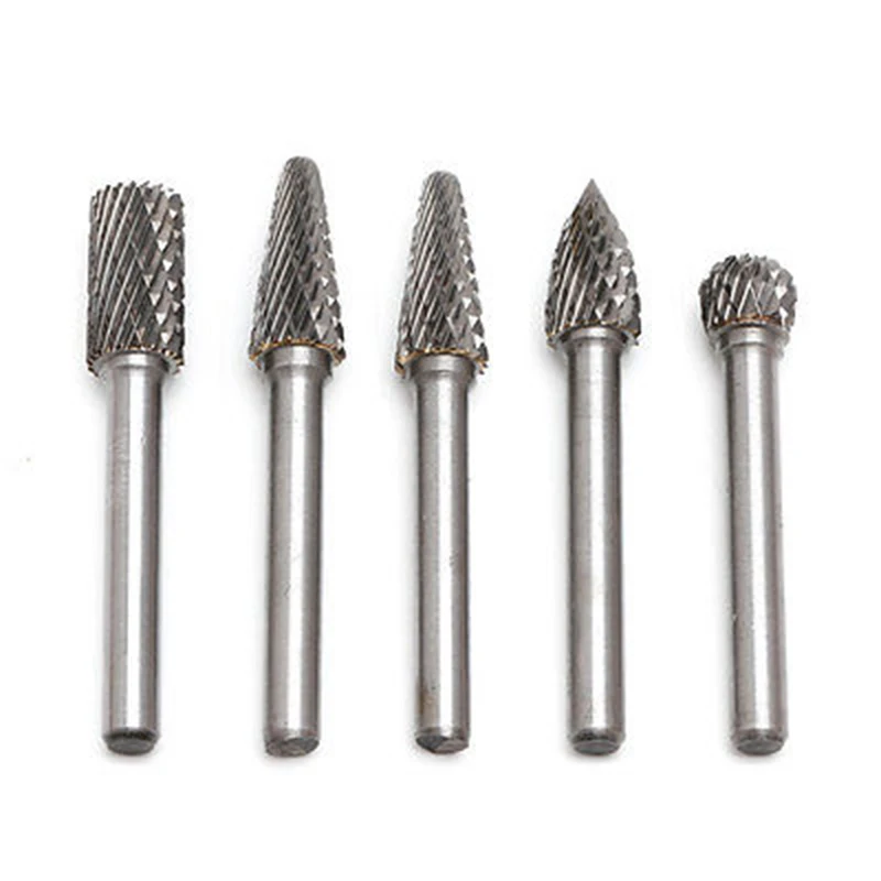 

5Pcs 1/4" Tungsten Carbide Burr Bit 6mm Rotary Cutter Files CNC Engraving Tool