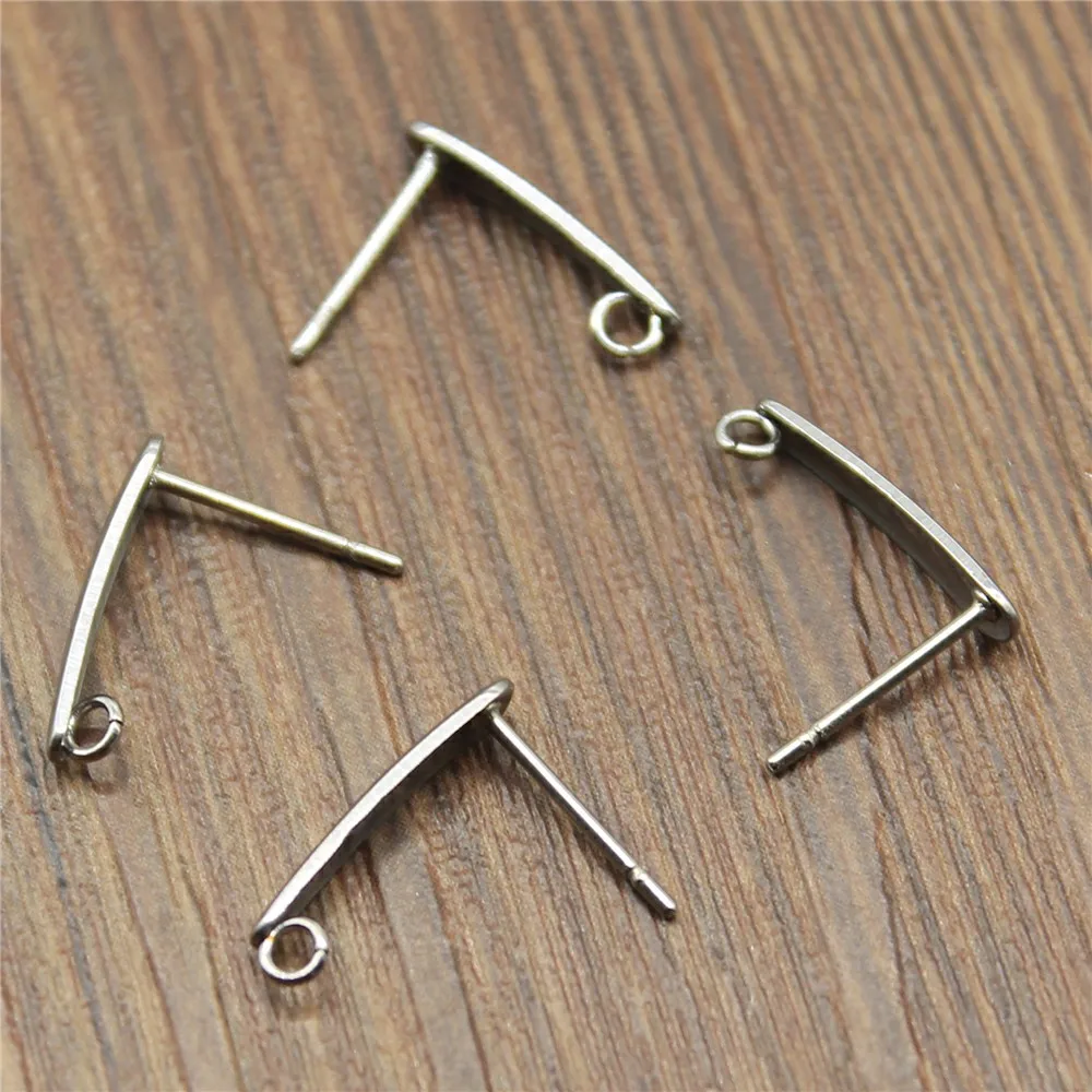 

20pcs Stainless Steel Material 15x3mm Earring Findings Simple Earrings Clasps Hooks For DIY Jewelry Making Accessories