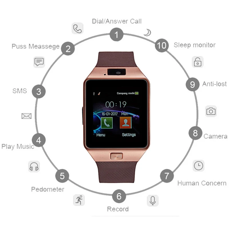 

DZ09 Smart Watch Bluetooth Sport Android Women Waterproof for Men Male Watch Phone Sim Card Camera Ladies Wrist Watches Bracelet