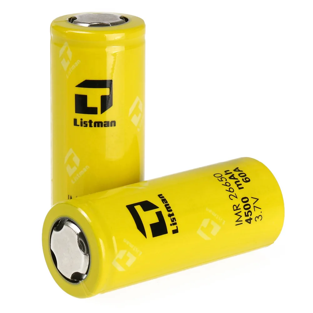 1pc Listman 26650 battery 4500mah 60A high rate suitable for Electronic Cigarette istick pico mega box