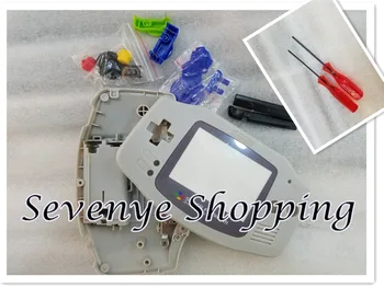 

New case Housing Case for Gameboy Advance GBA Console case S-FC case White Gray Colors with Colored rubber pads