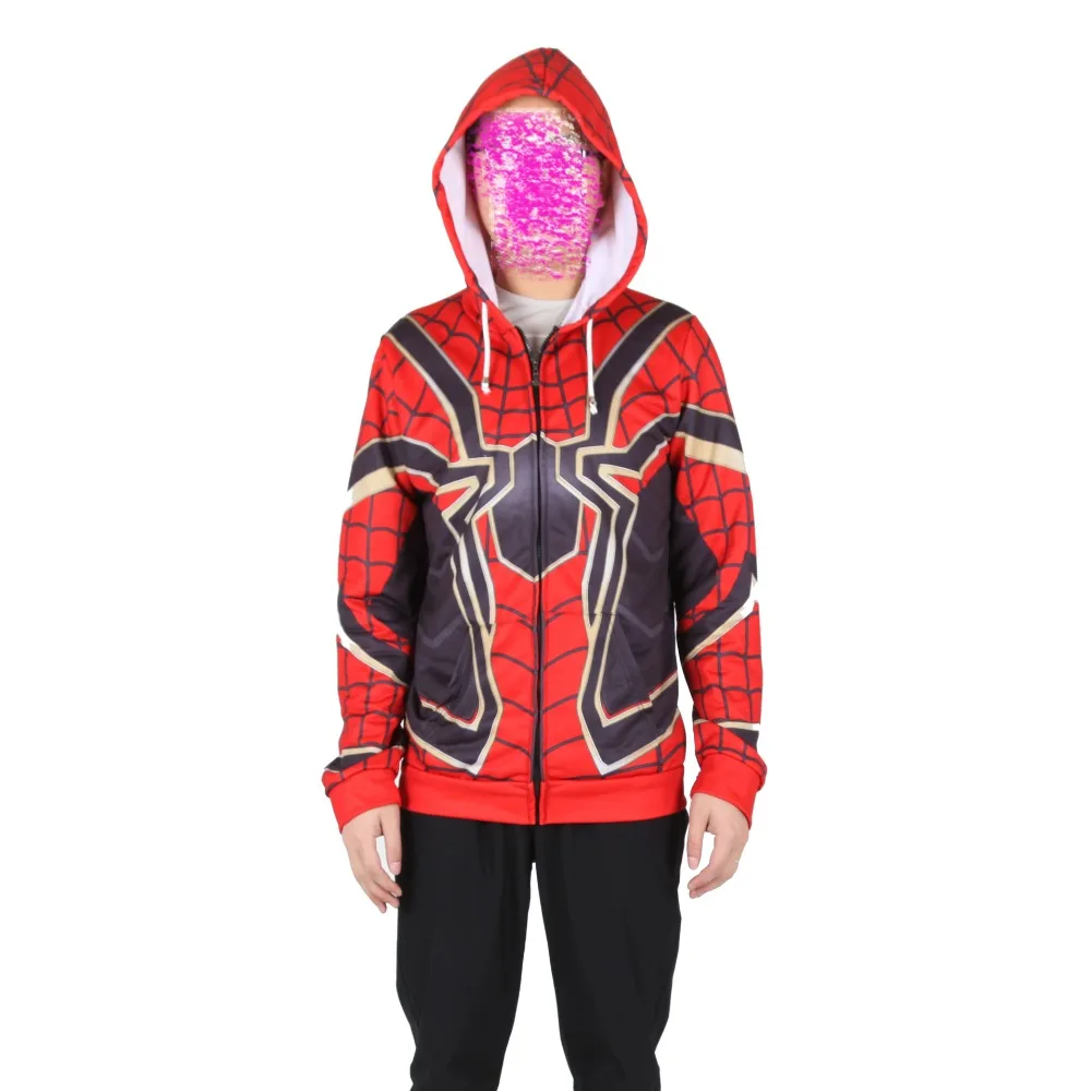 New Cosplay Avengers endgame hoodie Steel Spiderman Sweater Halloween Cosplay Costume carnaval Jacket Sweatshirts