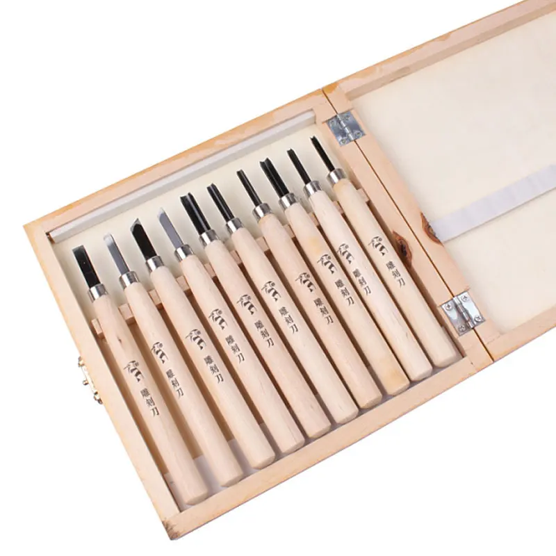 10 Sets Of Woodworking Knives Hand Carving Chisel Diy Knifein Knives