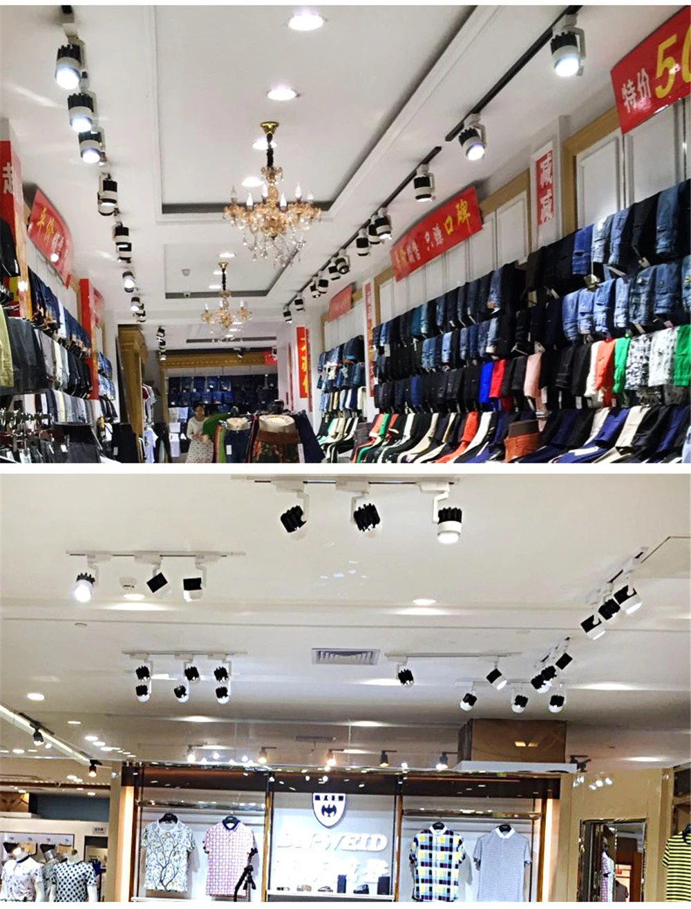 Faixa de Luz Luzes da Trilha Lâmpada do Teto para Cozinha Pingente de Alumínio Loja de Roupas Trilho Holofotes Iluminação 20w 30w Cob Led 220v 11 Luzes e Iluminação