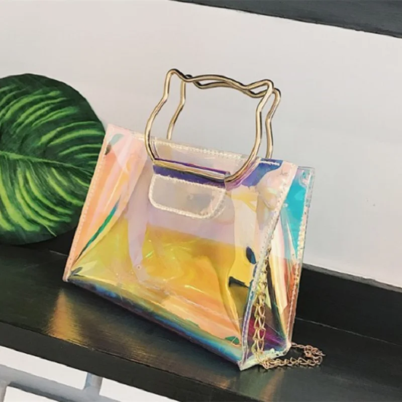 Miyahouse бренд прозрачный мини-женская сумка на плечо маленький ПВХ материал желе сумка женский лазерный прозрачный пакет Sac прозрачный